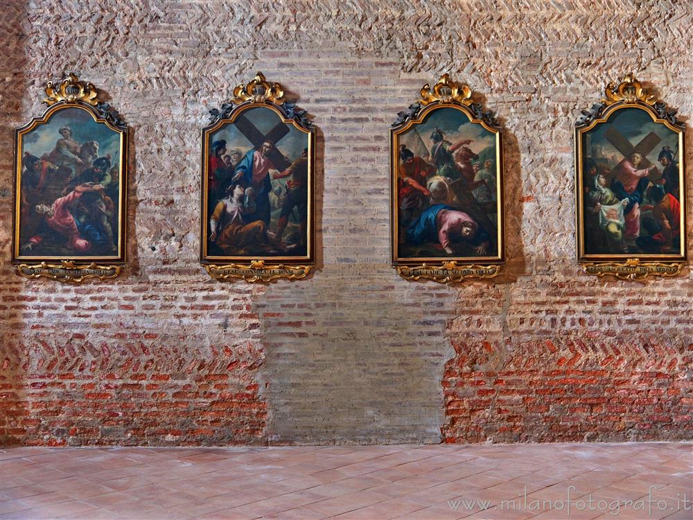 Milan (Italy) - Four of the paintings of the baroque via crucis in the Basilica of San Simpliciano